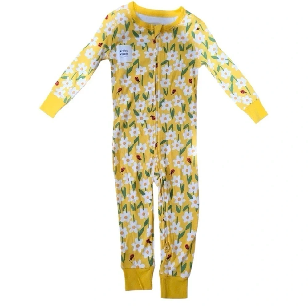 Old Navy Yellow Floral Long Sleeve Onesie